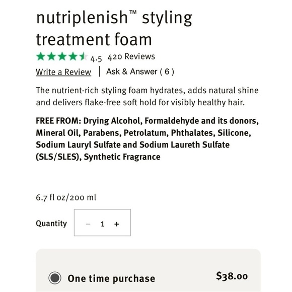AVEDA Nutriplenish Styling Treatment Foam | NEW | 6.7oz | Nutri Plenish - Picture 4 of 15